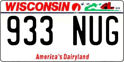 WI license plate 933NUG