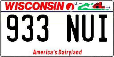 WI license plate 933NUI