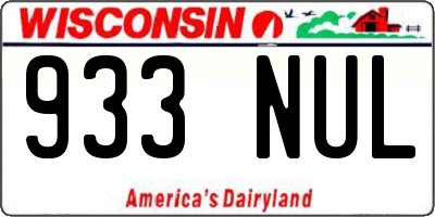 WI license plate 933NUL