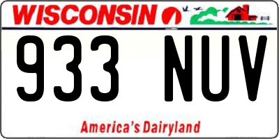 WI license plate 933NUV
