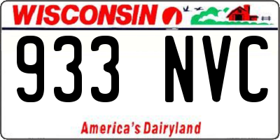 WI license plate 933NVC