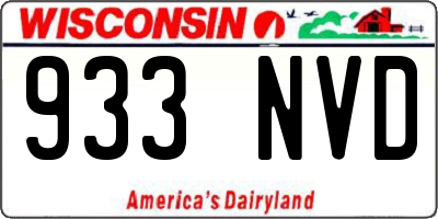 WI license plate 933NVD