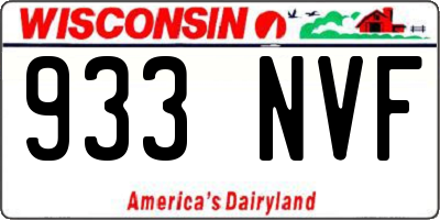 WI license plate 933NVF