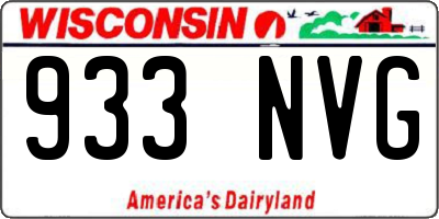 WI license plate 933NVG