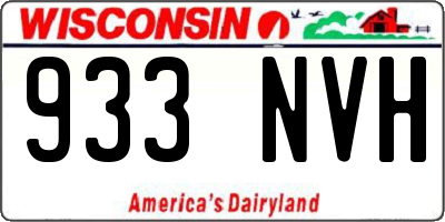 WI license plate 933NVH