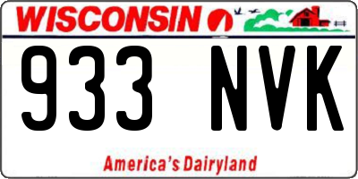 WI license plate 933NVK