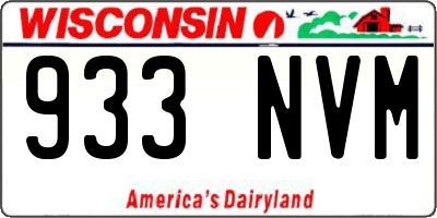 WI license plate 933NVM