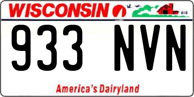 WI license plate 933NVN