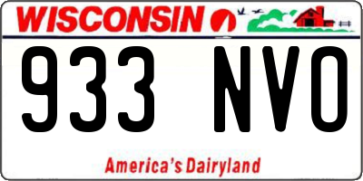 WI license plate 933NVO