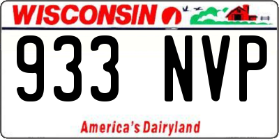 WI license plate 933NVP