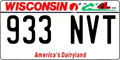 WI license plate 933NVT