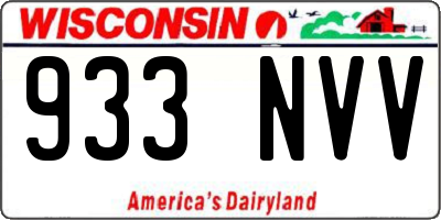 WI license plate 933NVV