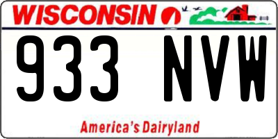 WI license plate 933NVW