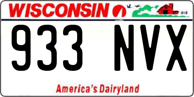 WI license plate 933NVX