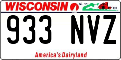 WI license plate 933NVZ