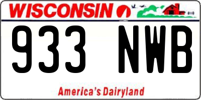 WI license plate 933NWB