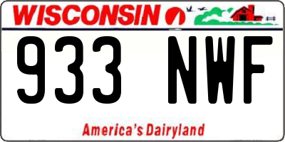 WI license plate 933NWF