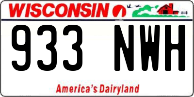 WI license plate 933NWH