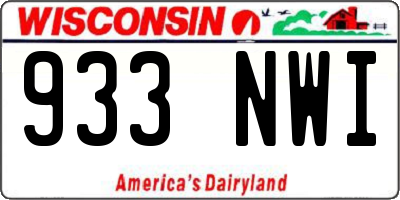WI license plate 933NWI