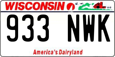 WI license plate 933NWK