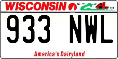 WI license plate 933NWL