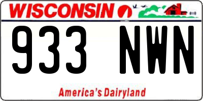 WI license plate 933NWN