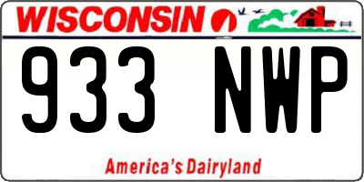 WI license plate 933NWP
