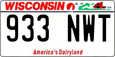 WI license plate 933NWT