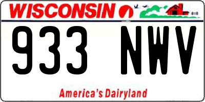 WI license plate 933NWV