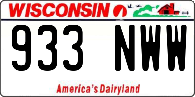 WI license plate 933NWW