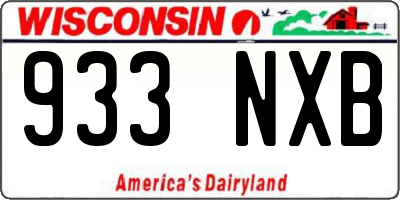 WI license plate 933NXB