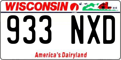 WI license plate 933NXD