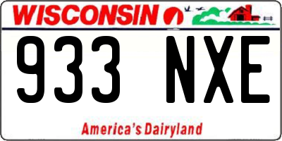WI license plate 933NXE