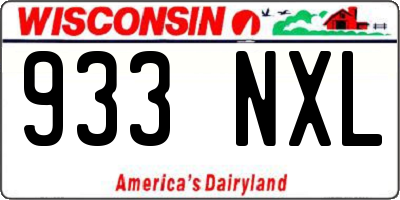 WI license plate 933NXL