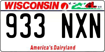 WI license plate 933NXN