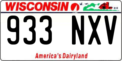 WI license plate 933NXV