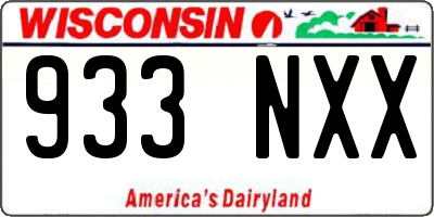 WI license plate 933NXX