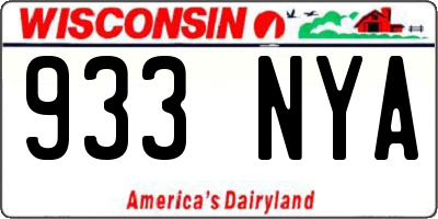 WI license plate 933NYA