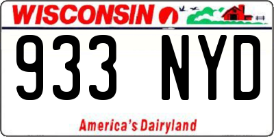 WI license plate 933NYD