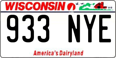 WI license plate 933NYE