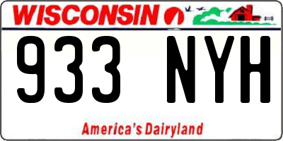 WI license plate 933NYH