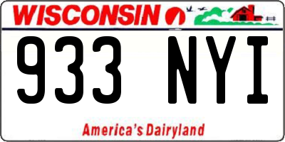 WI license plate 933NYI