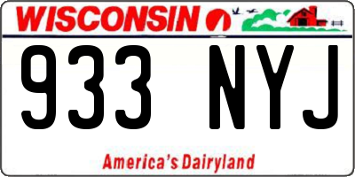 WI license plate 933NYJ
