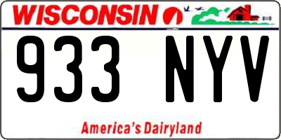WI license plate 933NYV