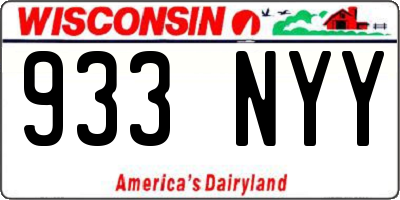 WI license plate 933NYY