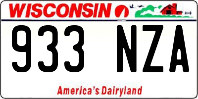 WI license plate 933NZA