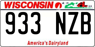 WI license plate 933NZB
