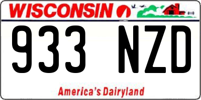 WI license plate 933NZD