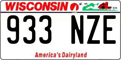 WI license plate 933NZE