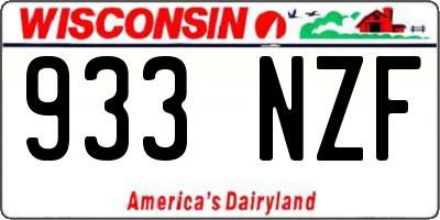 WI license plate 933NZF